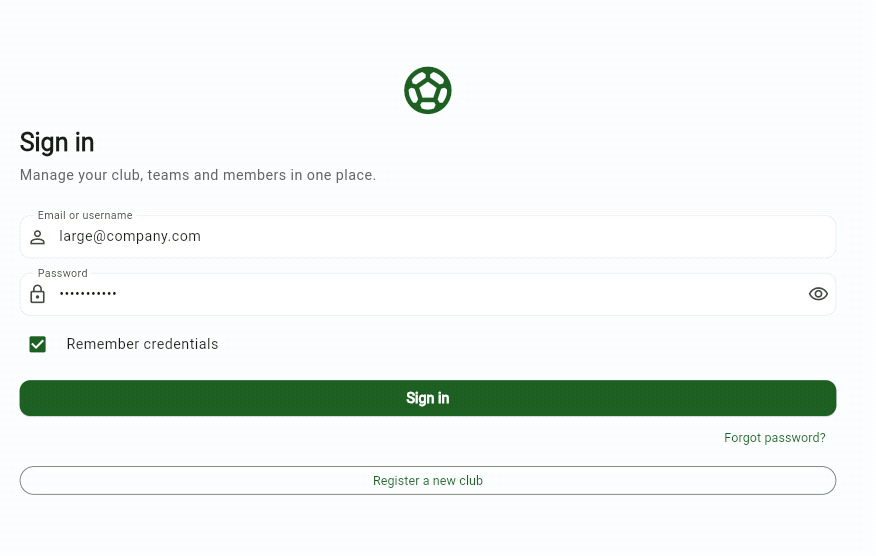 Sign in to the app